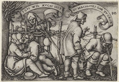 Boerenfeest of de Twaalf maanden by Hans Sebald Beham