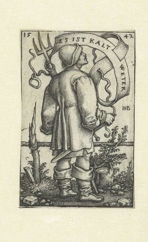 Boer kijkt naar het weer by Hans Sebald Beham