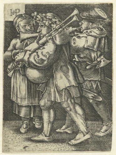 Twee muzikanten en een meisje by anonymous