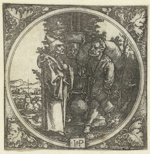 Man en twee knechten of dragers by Hans Sebald Beham