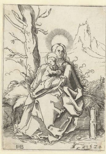 Maria met kind met appel by Hans Sebald Beham