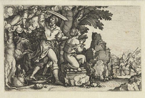 Offer van Abraham van Isaak by Georg Pencz
