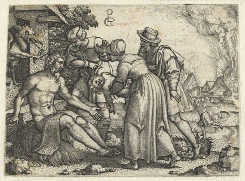 Job op de mesthoop by Georg Pencz