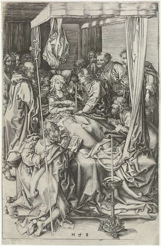 De dood van Maria by Martin Schongauer