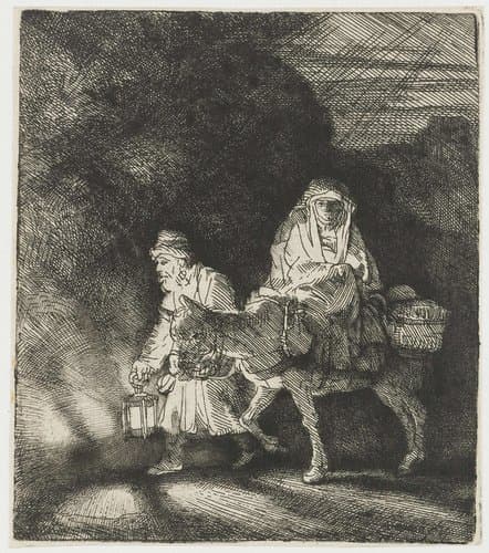 The flight into Egypt: a night piece by Rembrandt van Rijn
