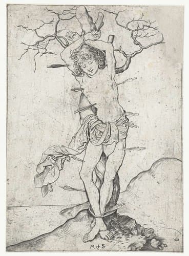 Heilige Sebastiaan by Martin Schongauer