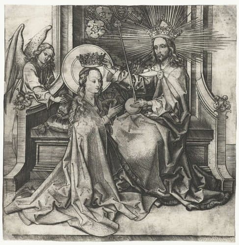 Christus kroont Maria by Martin Schongauer