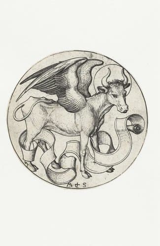 Gevleugelde os van evangelist Lucas by Martin Schongauer