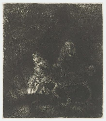 The flight into Egypt: a night piece by Rembrandt van Rijn