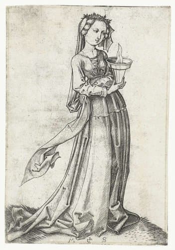 De vierde wijze maagd by Martin Schongauer