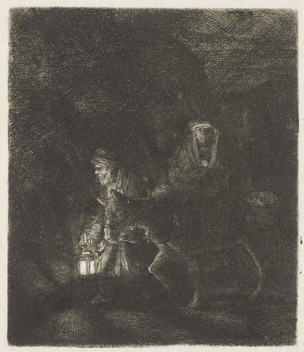 The flight into Egypt: a night piece by Rembrandt van Rijn