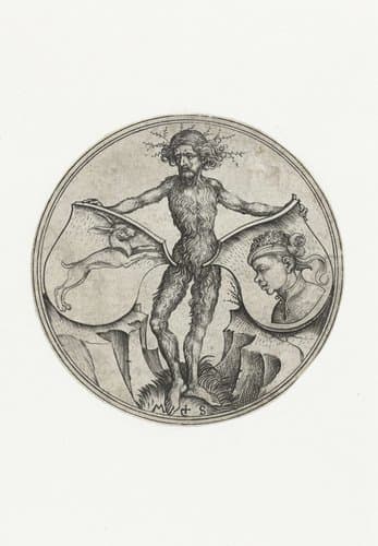 Wapenschilden met een haas en een moor by Martin Schongauer