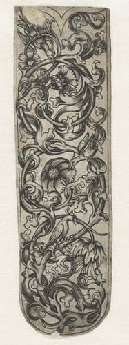 Rankornament met drie vogels by anonymous
