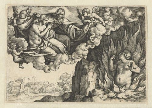 Parabel van Lazarus en de rijke man by Georg Pencz
