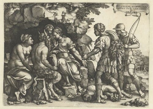 Thetis en Chiron in gesprek by Georg Pencz