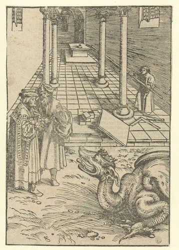 Twee getuigen van God en het Beest by Lucas Cranach (I)