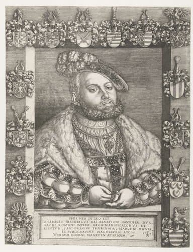 Portret van Johan Frederik I de Grootmoedige, keurvorst van Saksen by Georg Pencz