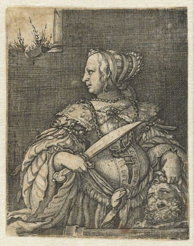 Judith met hoofd van Holofernes en zwaard by Barthel Beham