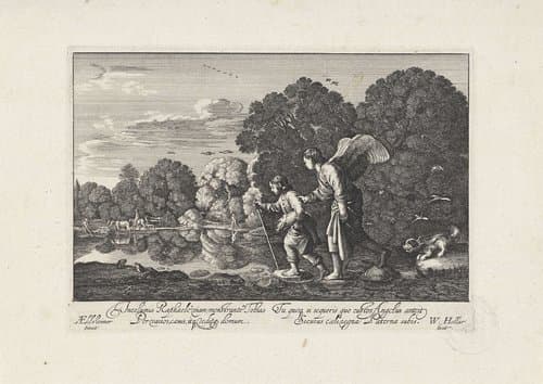 Tobias en de engel by Wenceslaus Hollar