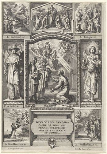 Maria met Kind en de H. Norbert by Wenceslaus Hollar