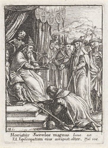 De paus en de Dood by Wenceslaus Hollar