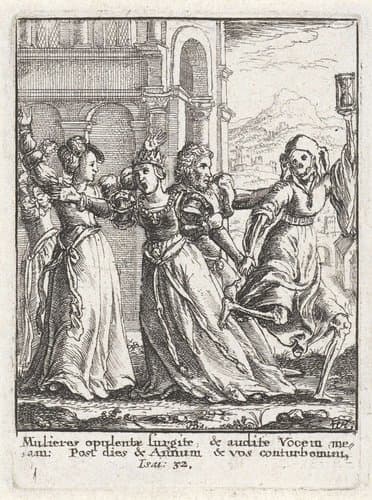 De koningin en de Dood by Wenceslaus Hollar