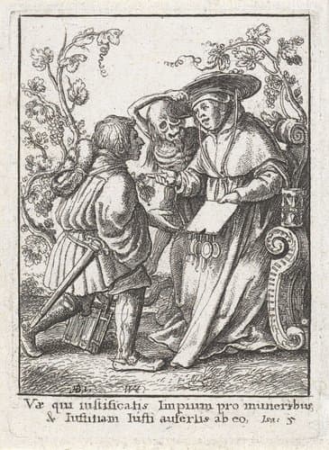 De kardinaal en de Dood by Wenceslaus Hollar