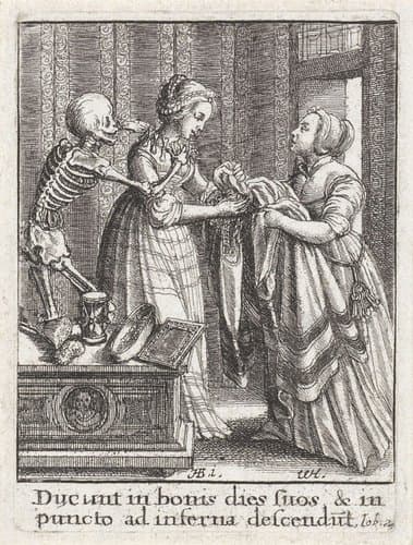 De gravin en de Dood by Wenceslaus Hollar
