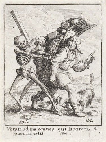 De marskramer en de Dood by Wenceslaus Hollar