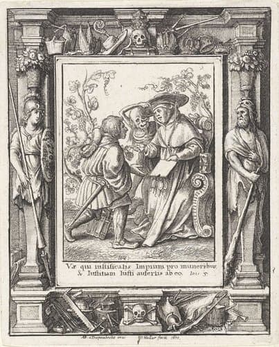De kardinaal en de Dood by Wenceslaus Hollar