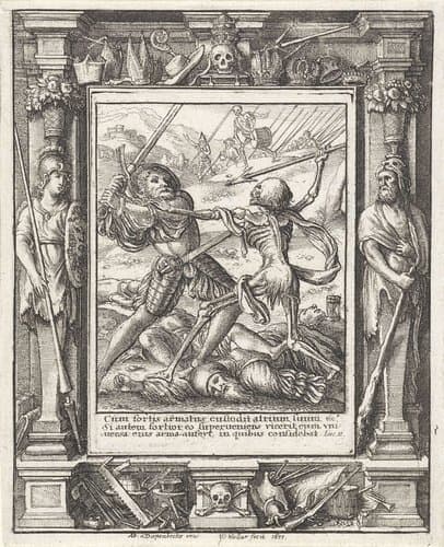 De ridder en de Dood by Wenceslaus Hollar