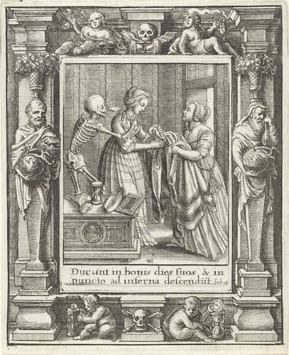 De bruid en de Dood by Wenceslaus Hollar