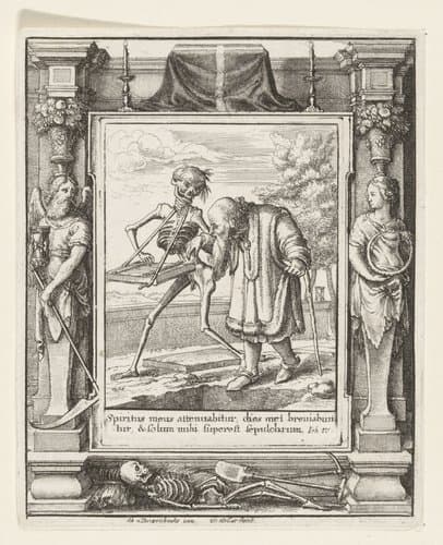 De oude man en de Dood by Wenceslaus Hollar