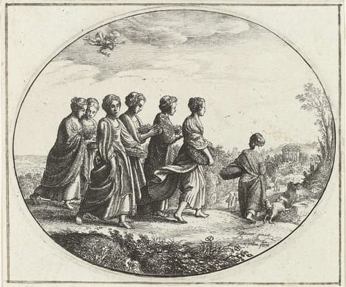 Mercurius en Herse by Wenceslaus Hollar
