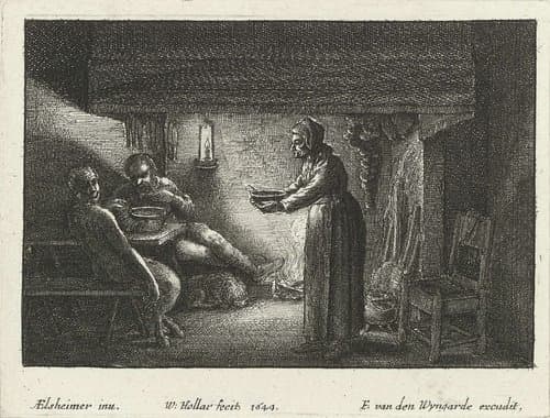 Fabel van de sater en de boer by Wenceslaus Hollar
