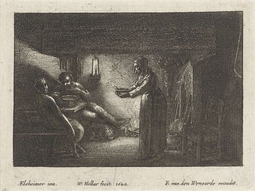 Fabel van de sater en de boer by Wenceslaus Hollar