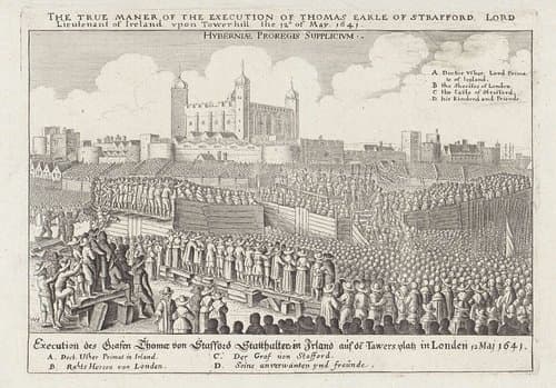 Executie van Thomas Wentworth by Wenceslaus Hollar