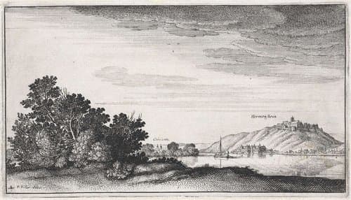 Landschap met gezicht op Koblenz en Ehrenbreitstein by Wenceslaus Hollar