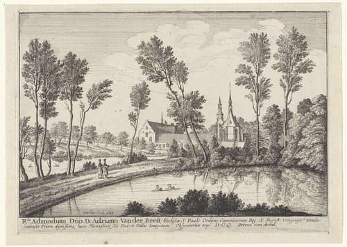 Gezicht op de abdij van Rothendael by Wenceslaus Hollar