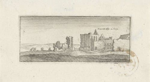 Gezicht op Newark Abbey by Wenceslaus Hollar