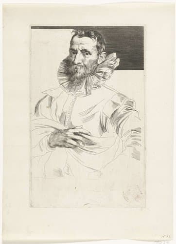 Portret van Jan Brueghel de Oude by Anthony van Dyck