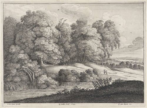 Landschappen naar Jacques d'Arthois by Wenceslaus Hollar