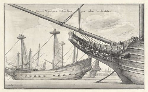 Boegspriet van een Nederlandse West-Indiëvaarder by Wenceslaus Hollar