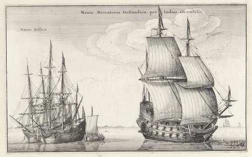 Navis Mercatoria Hollandica, per Indias Orientales by Wenceslaus Hollar