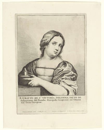 Portret van Vittoria Colonna by Wenceslaus Hollar