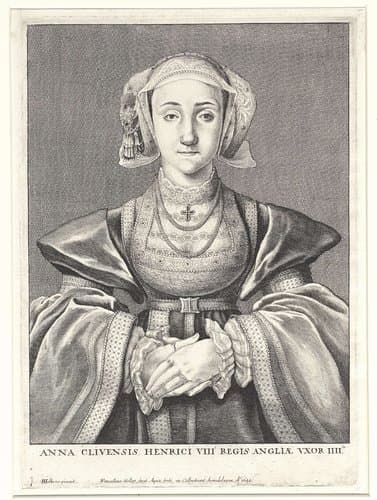Portret van Anna van Kleef, koningin van Engeland by Wenceslaus Hollar