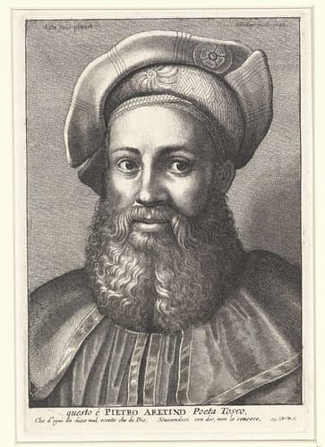 Portret van Pietro Aretino by Wenceslaus Hollar