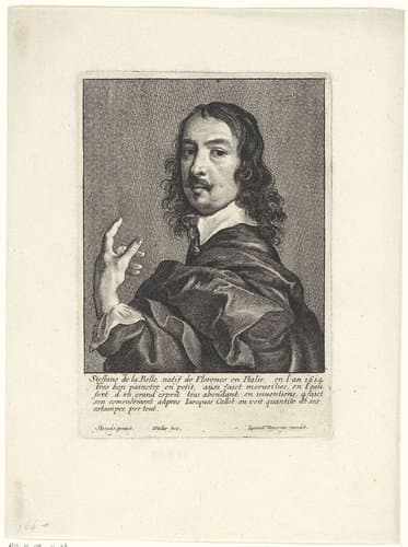Portret van Stefano della Bella by Wenceslaus Hollar