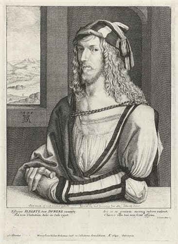 Portret van Albrecht Dürer by Wenceslaus Hollar