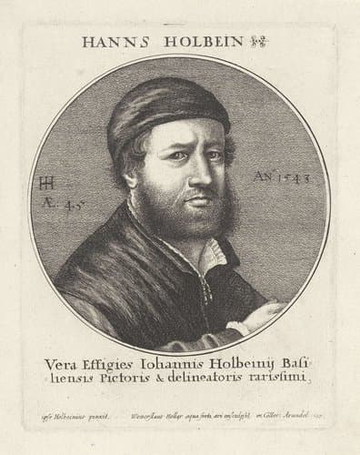 Portret van Hans Holbein de Jonge by Wenceslaus Hollar